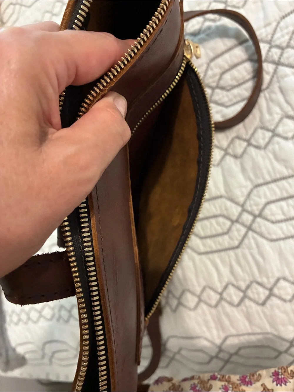 NWOT!!Portland Leather Chestnut Brown Backpack with Gold Hardware
